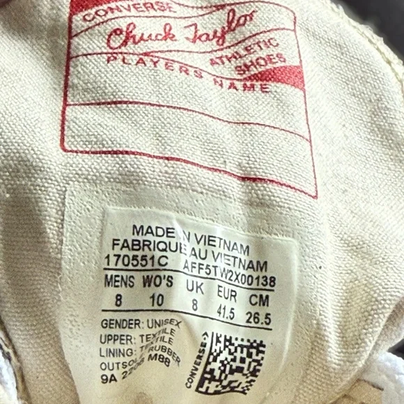 CONVERSE All Star Brown High-Top Sneakers Size 8 Men 10 Women - Picture 9 of 9